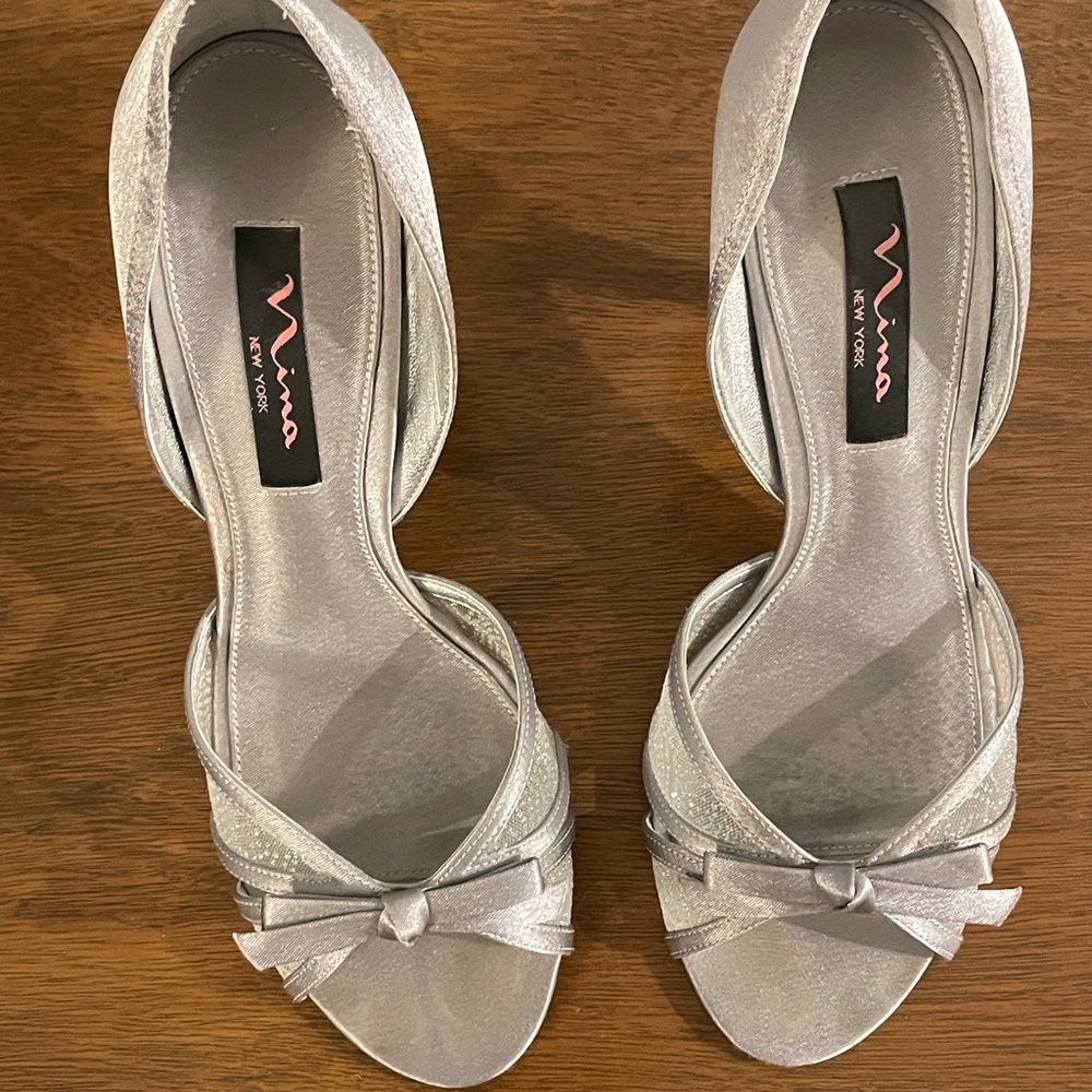 Silver dress shoes
